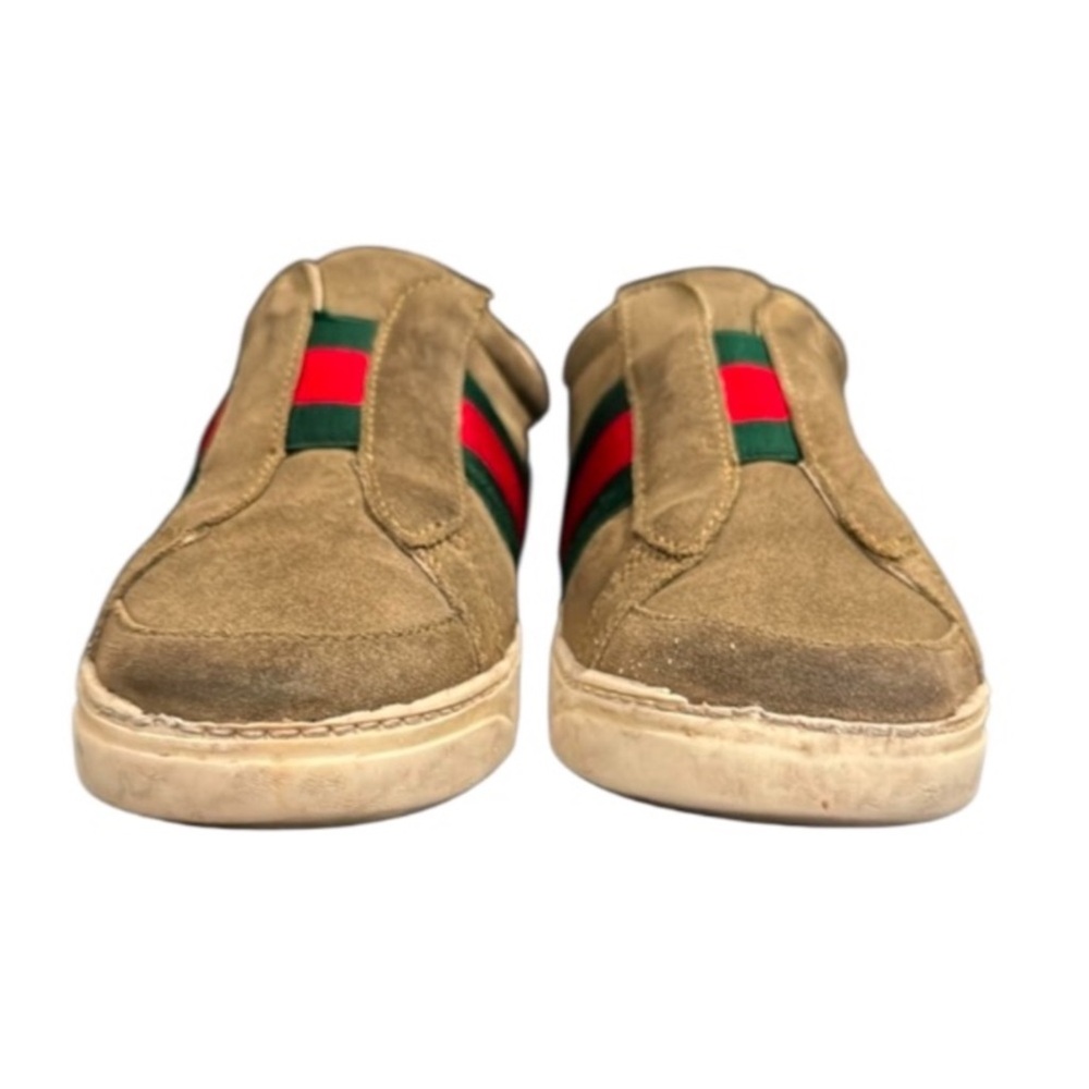 Authentic Gucci luxury designer signature Web suede leather slip on sneakers 13 - Picture 11 of 16
